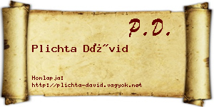 Plichta Dávid névjegykártya